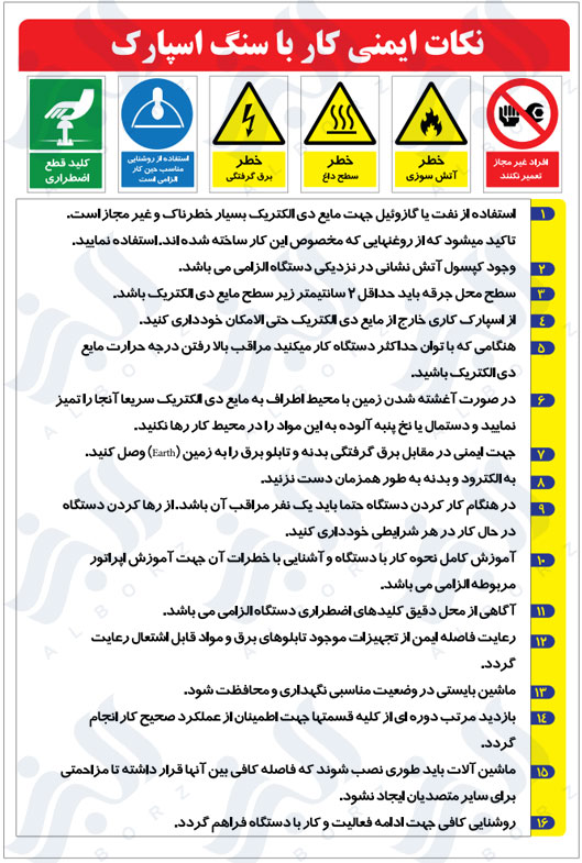 نکات ایمنی کار با سنگ اسپارک