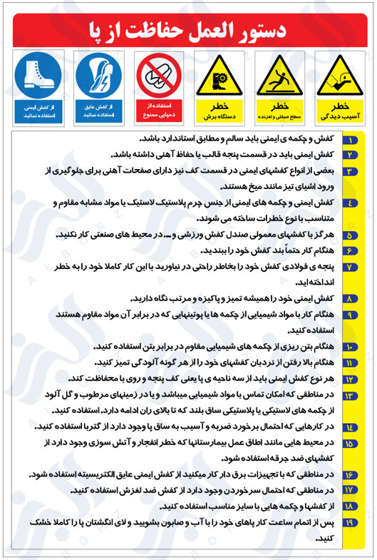 دستور العمل حفاظت از پا