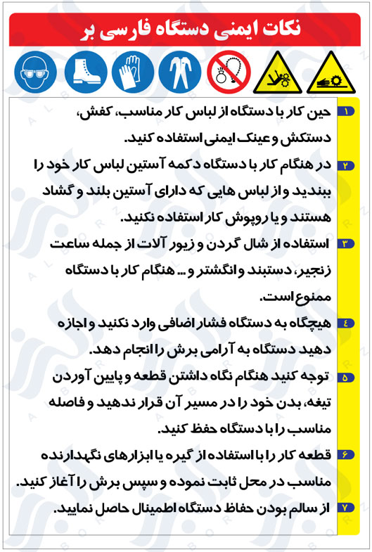 نکات ایمنی دستگاه فارسی بر