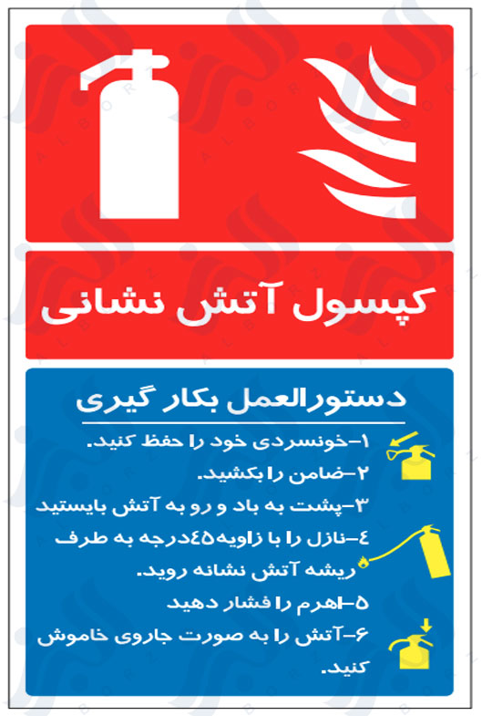 دستورالعمل بکارگیری کپسول آتش نشانی